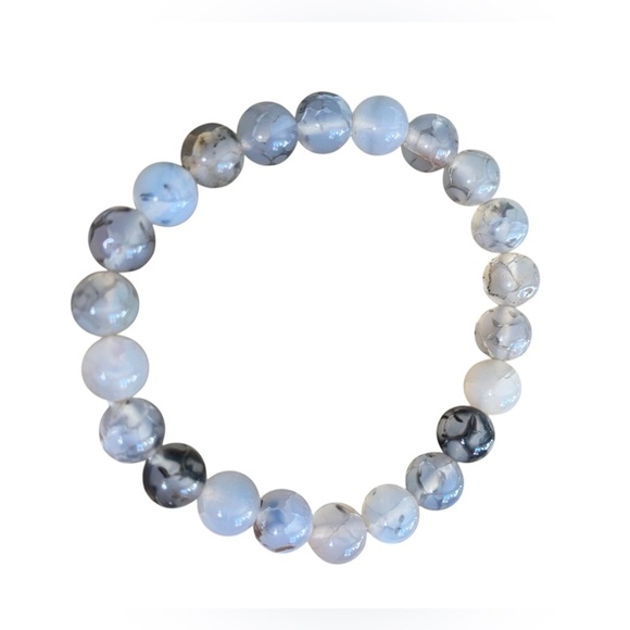 Dragon Vein Agate All Natural Crystal Stone Bracelet With Healing Properties - Picture 6 of 11